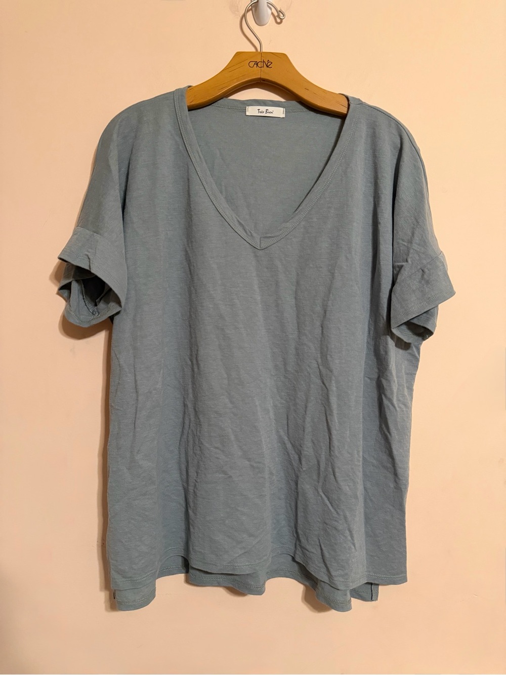 Dusty Blue V-neck Top